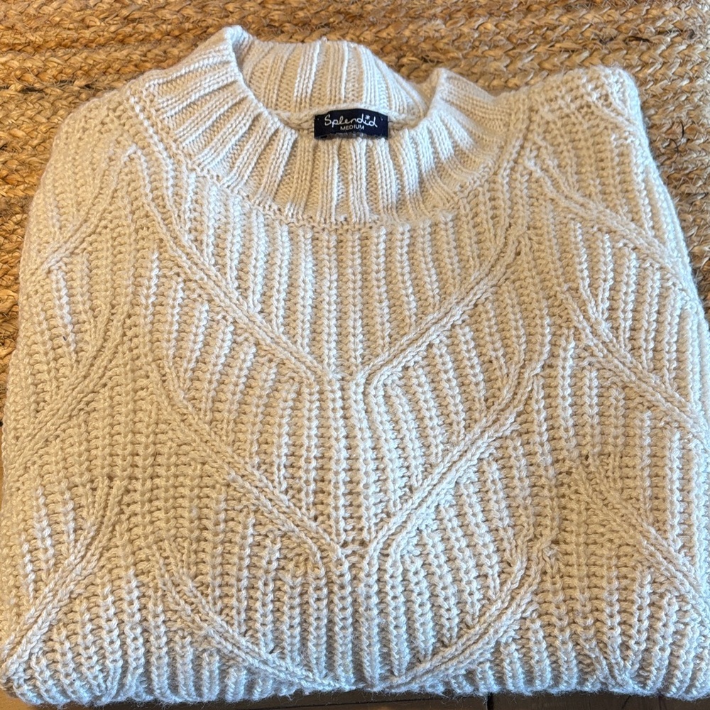 Splendid Ivory Cable Knit Pullover - image 1
